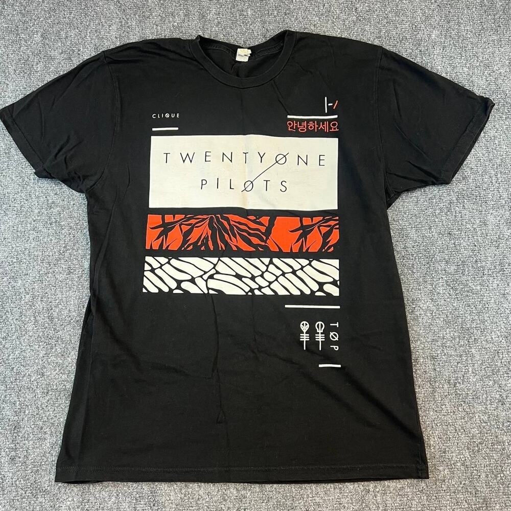 Twenty One Pilots Black Graphic T-Shirt Band Music Top Adult Unisex